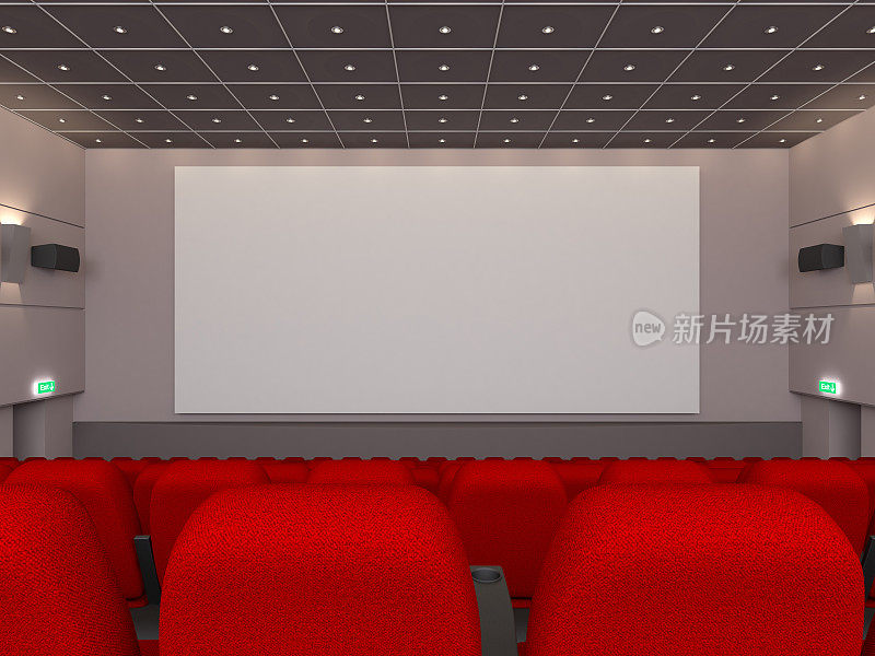 有空白屏幕的电影院