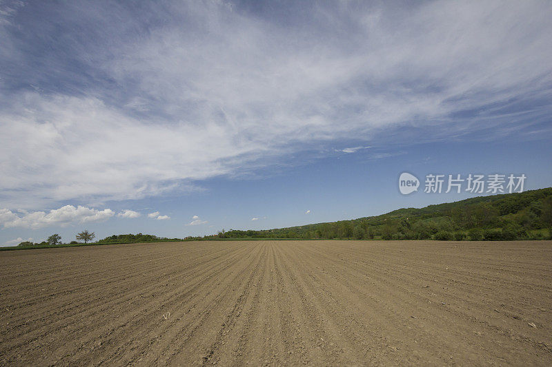 在透视下准备播种的土地