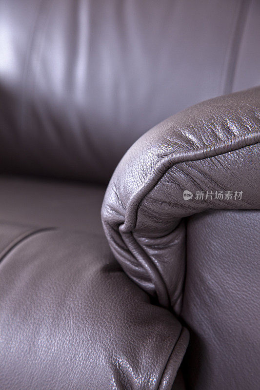 现代皮革躺椅的特写细节