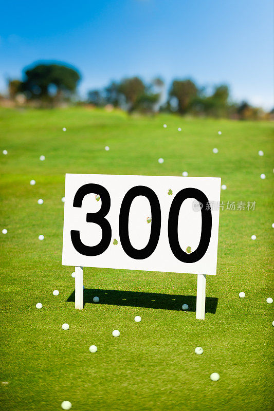 高尔夫球上有洞的码码标志