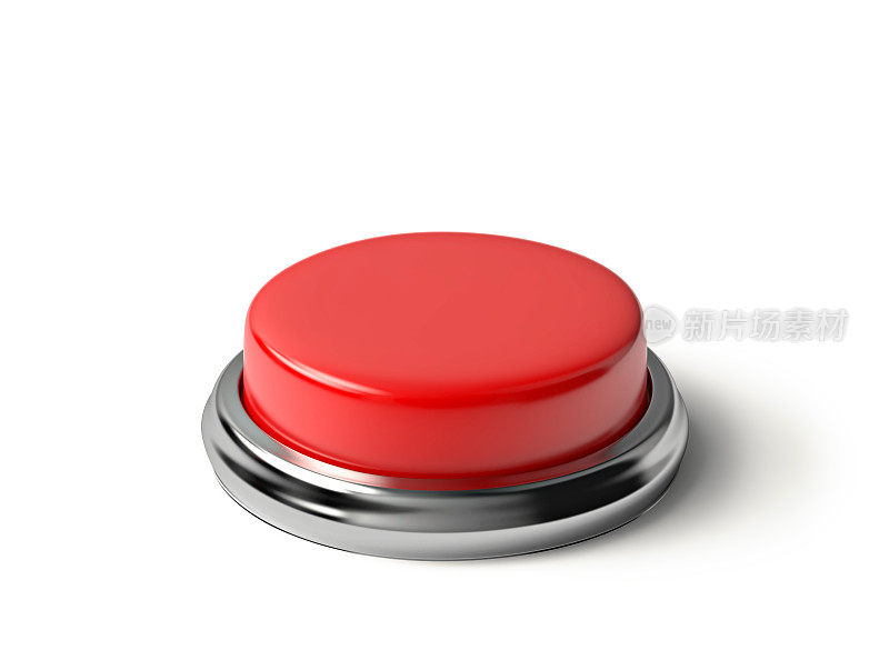 红色按钮隔离在白色