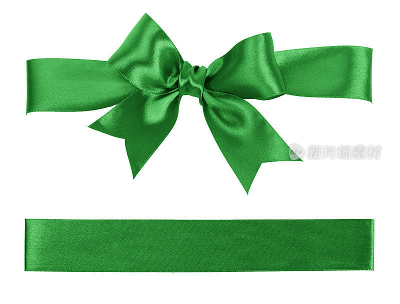 绿色的蝴蝶结和丝带