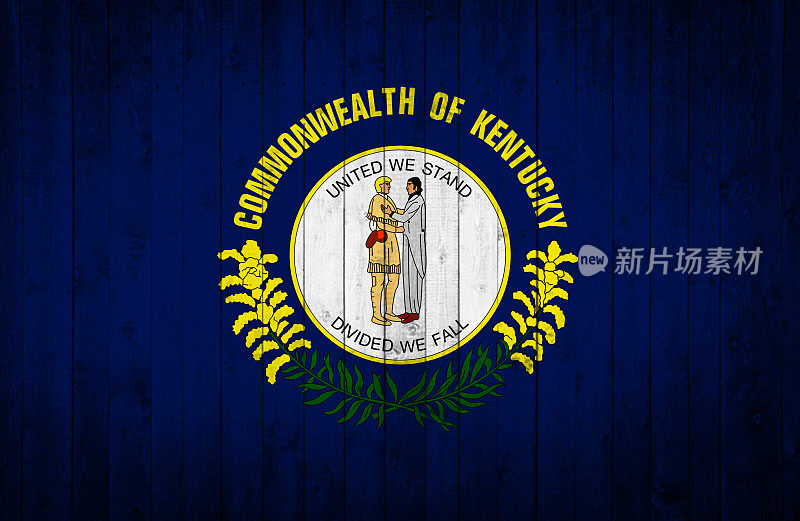 木框上画的肯塔基州国旗