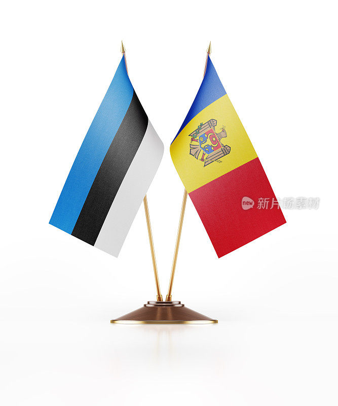 爱沙尼亚和摩尔多瓦的微型国旗
