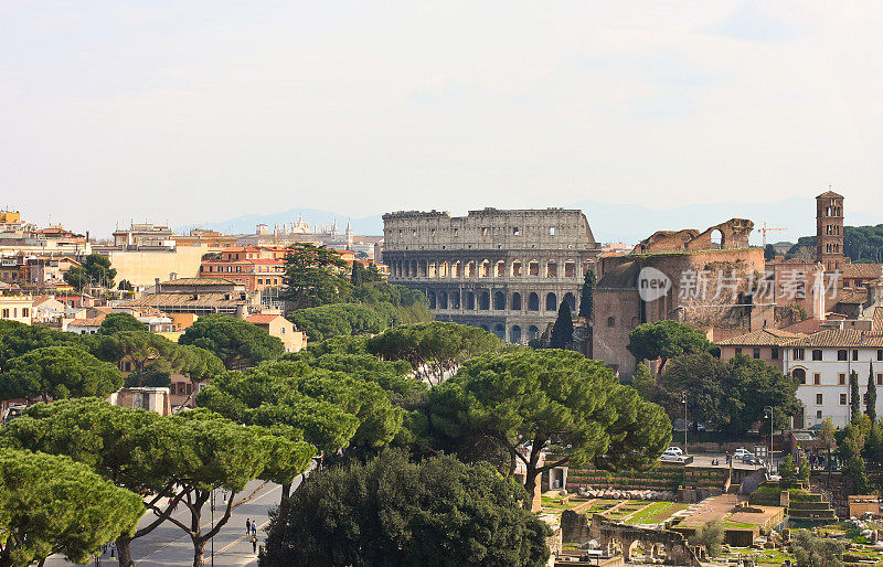 意大利罗马的古罗马广场和斗兽场