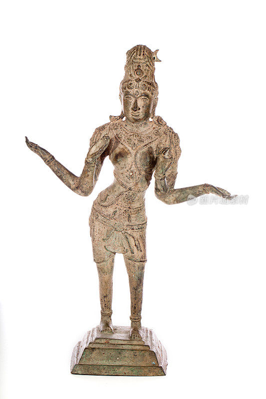 传统的古铜像拉克希米印度教的财富、繁荣和财富女神。