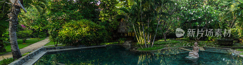游泳池在印尼酒店度假全景
