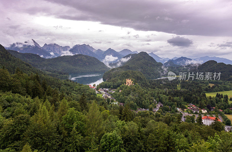 Hohenschwangau村鸟瞰图