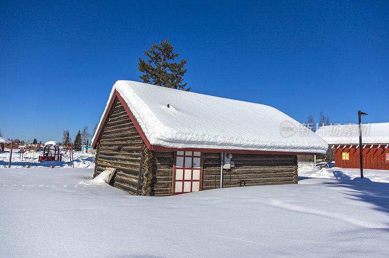 雪景,雪,小木屋