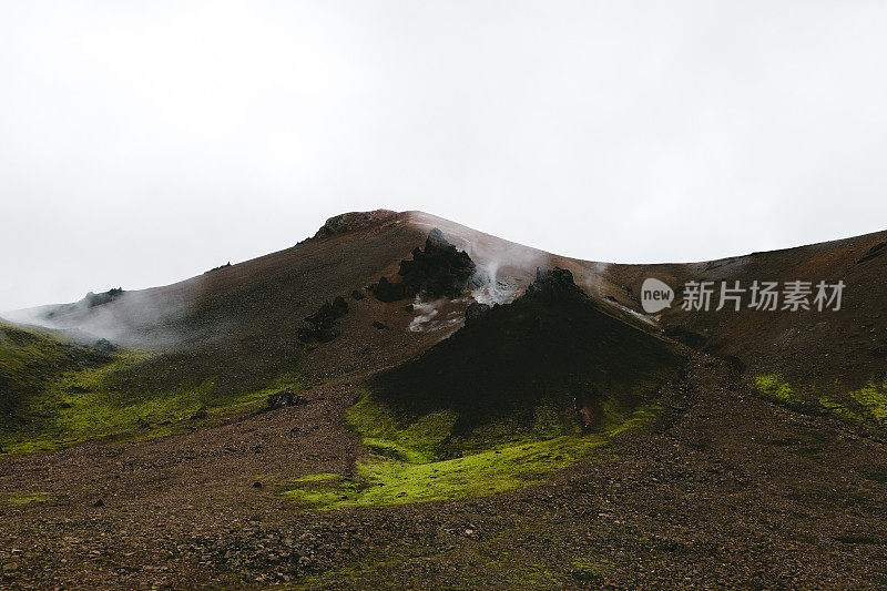 冰岛高地Landmannalaugar山谷地热区