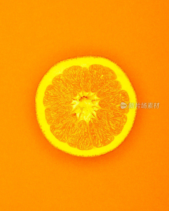 半橙色波普艺术风格，以明亮的橙色背景为中心