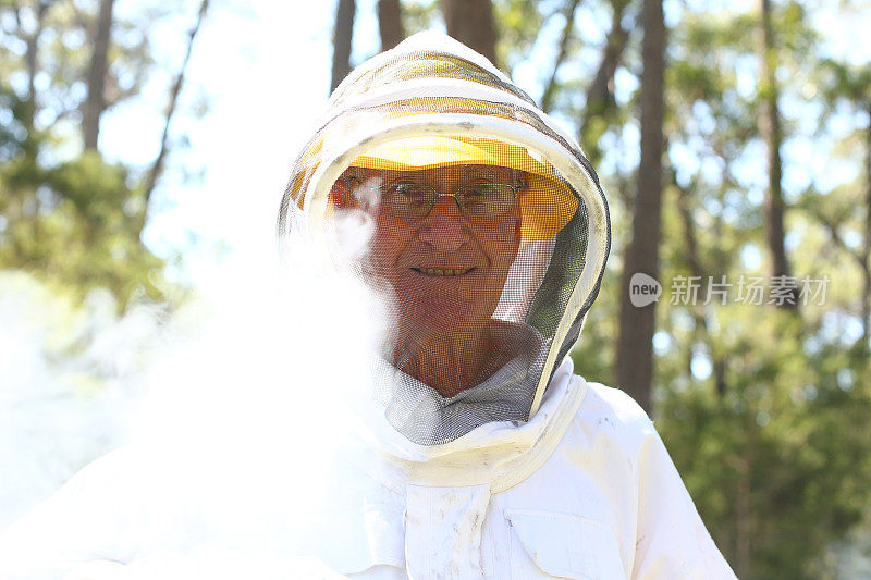 养蜂人提取蜂蜜