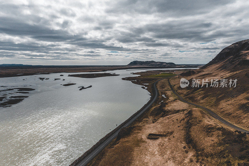 32号公路鸟瞰图，Þjórsárdalsvegur