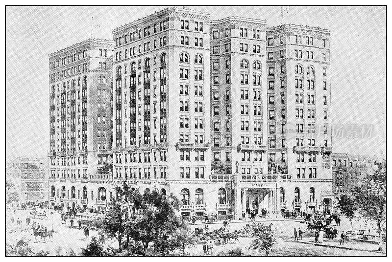 古董黑白照片的纽约:宏伟酒店