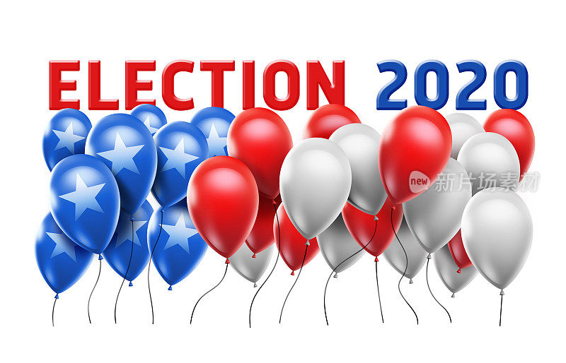 气球在美国国旗颜色选举2020字