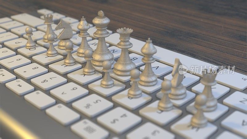 国际象棋与键盘在业务战略概念