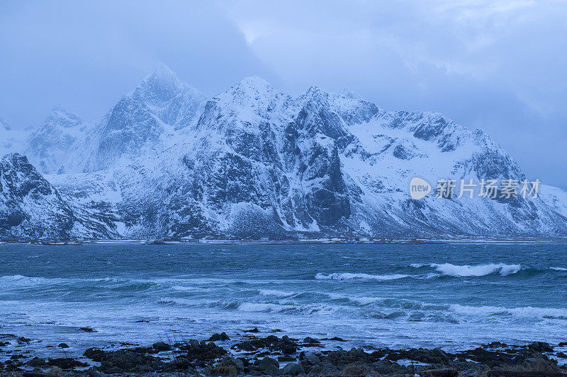 Haukland海滩的风景