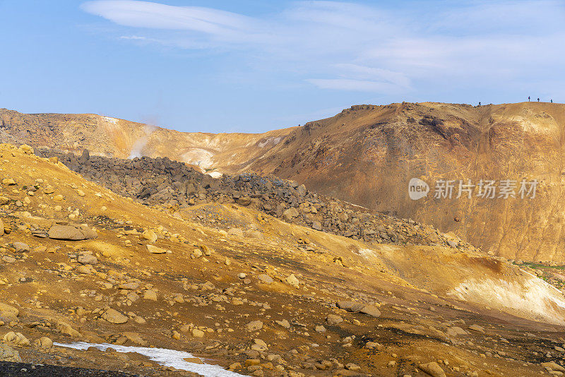 冰岛Kerlingarfjoll山脉的Hveradalir地热区。