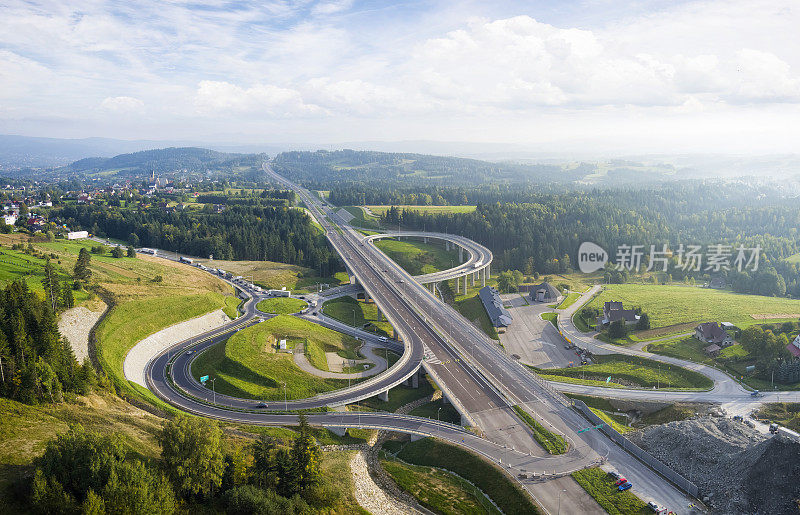 波兰克拉科夫和扎科帕内之间的S7高速公路交汇处