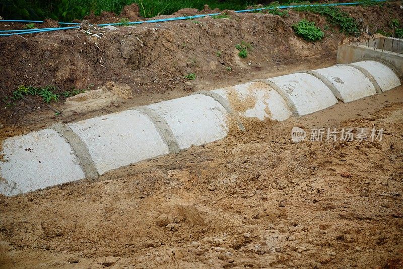 施工现场混凝土排水管、人孔