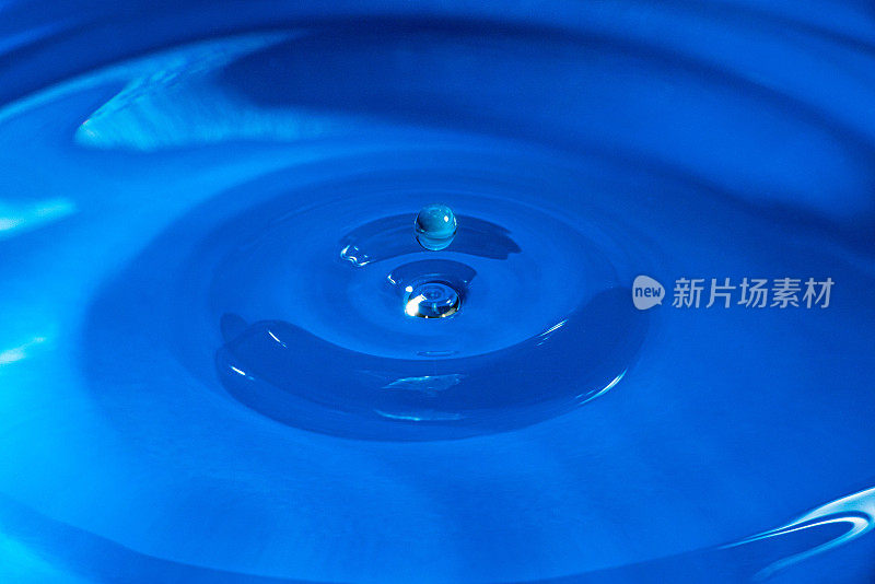 蓝色池塘里的一滴水