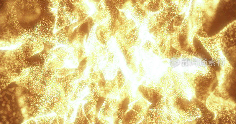 抽象黄色能量波未来高科技发光粒子背景