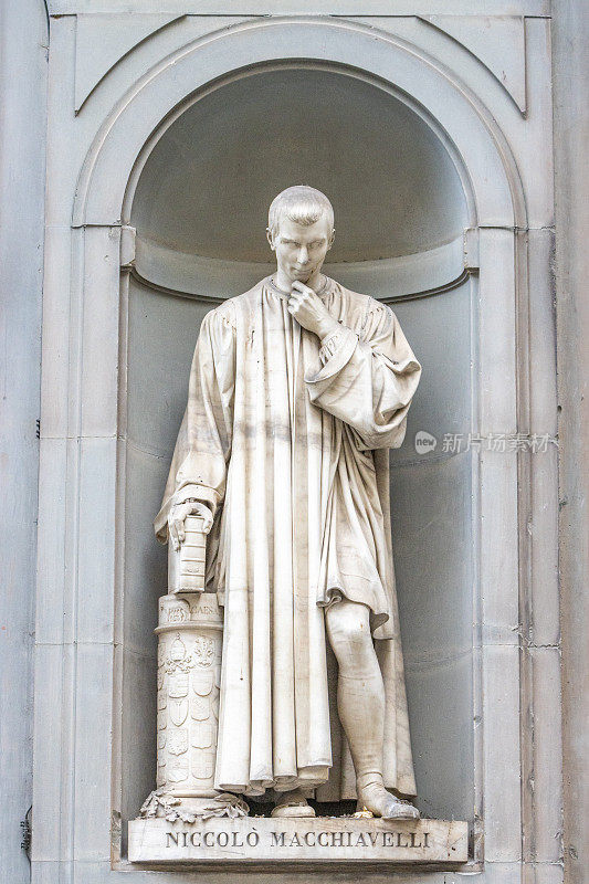 马基雅维利在意大利佛罗伦萨乌菲齐柱廊的壁龛里