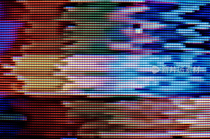 彩色抽象电视屏幕特写