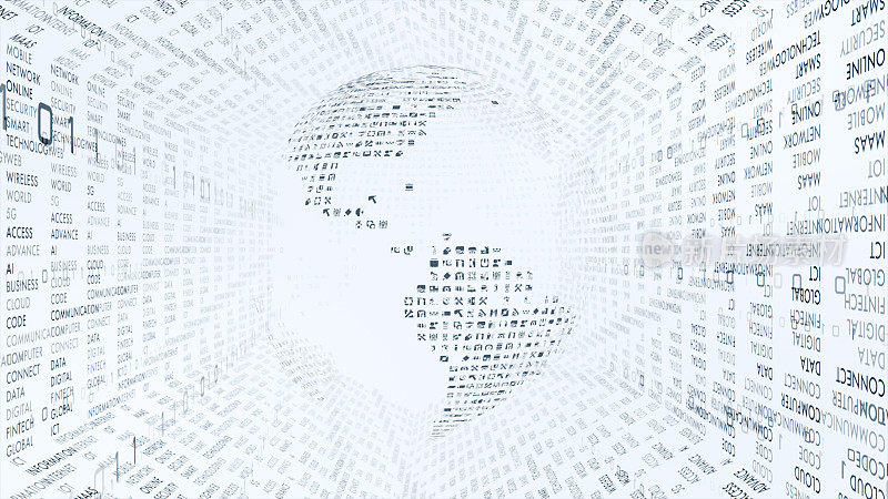5G和AI技术，全球通信网络概念。