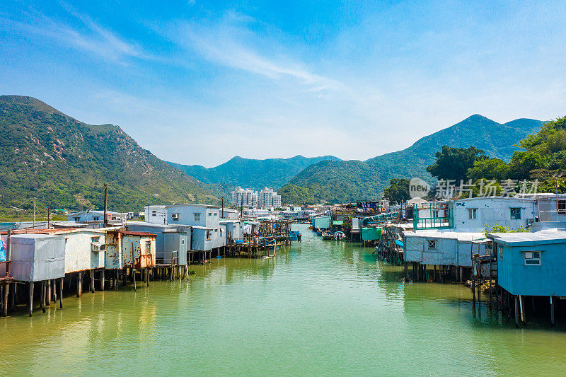 大澳渔村，香港老浮屋和海