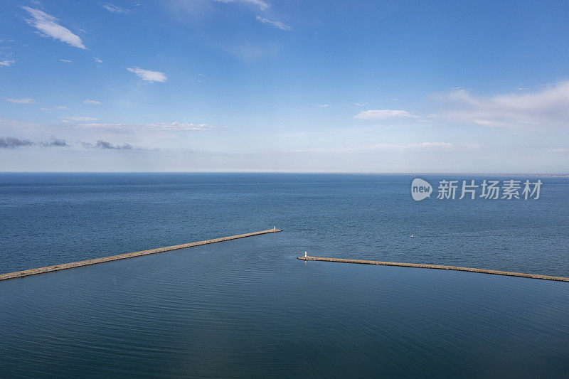 鸟瞰图Groyne，萨姆孙城在土耳其