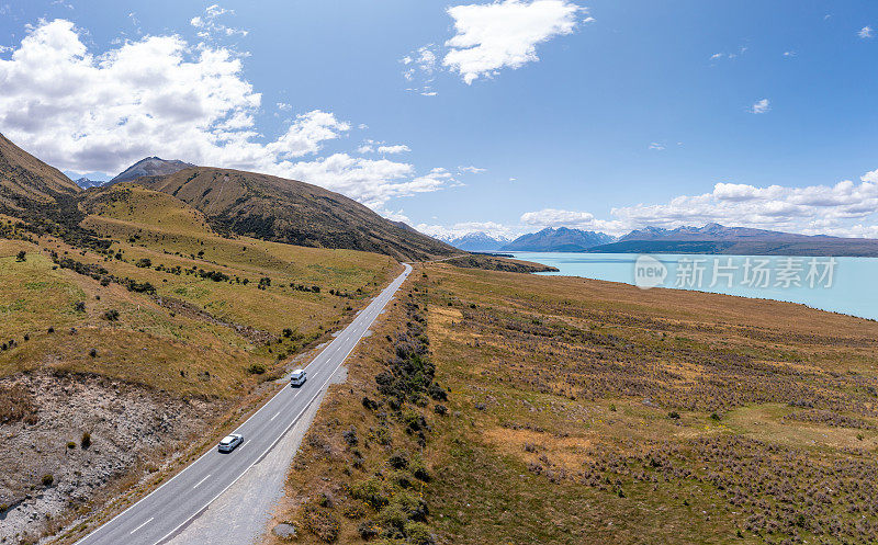 普卡基湖和南阿尔卑斯山，库克山路，本奥豪，新西兰80号州公路