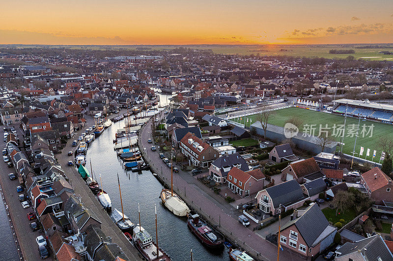 Bunschoten-Spakenburg，荷兰鸟瞰图