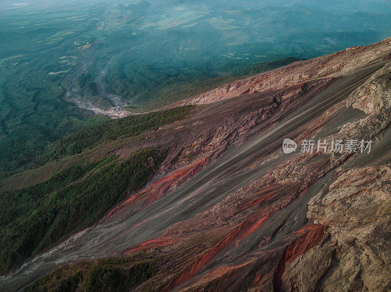 鸟瞰危地马拉的阿瓜火山