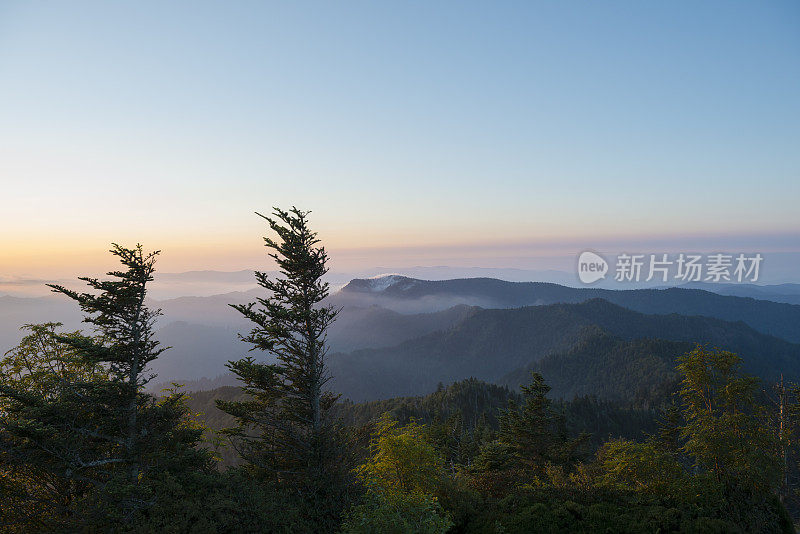 大烟山国家公园从勒孔特山观看