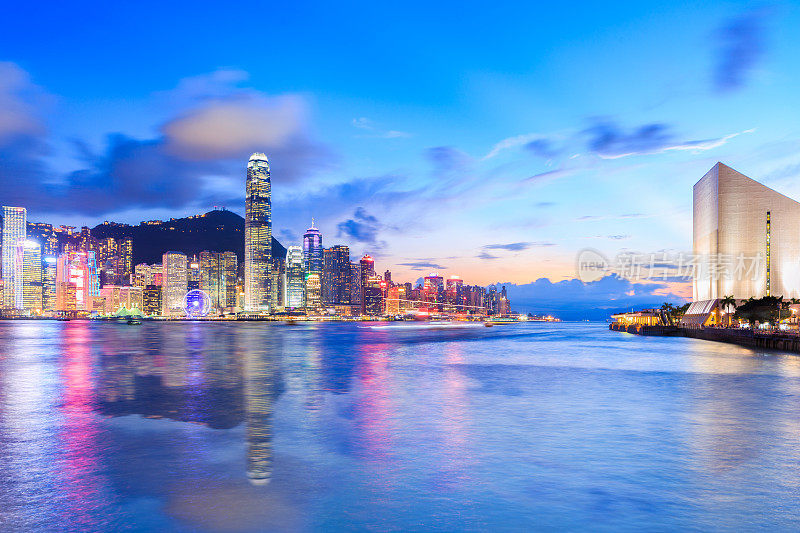 香港维多利亚港蓝色时光