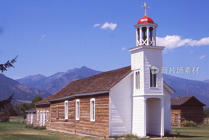 圣玛丽教会在蒙大拿的比特鲁特山谷附近史蒂文斯维尔由神父deSmet建立