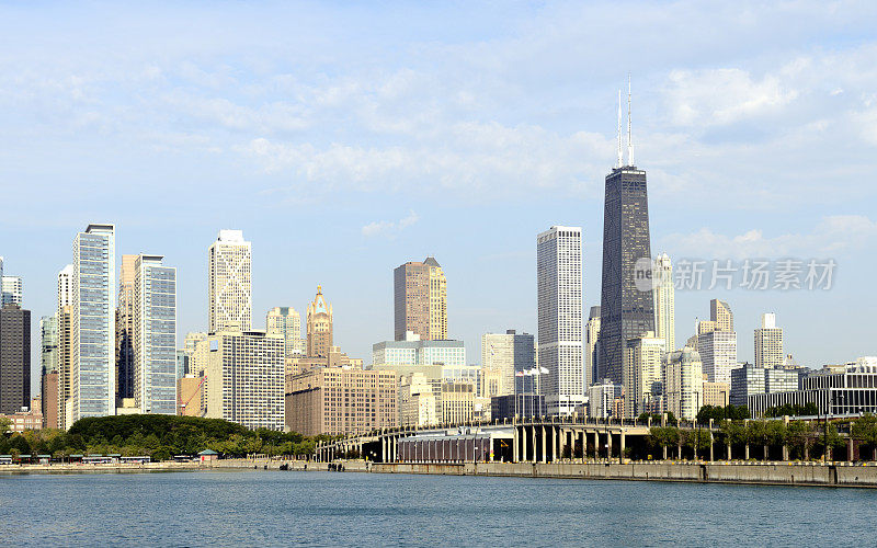 天际线,芝加哥市中心。