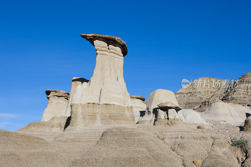 加拿大亚伯达省加拿大荒地的岩石hoodoo