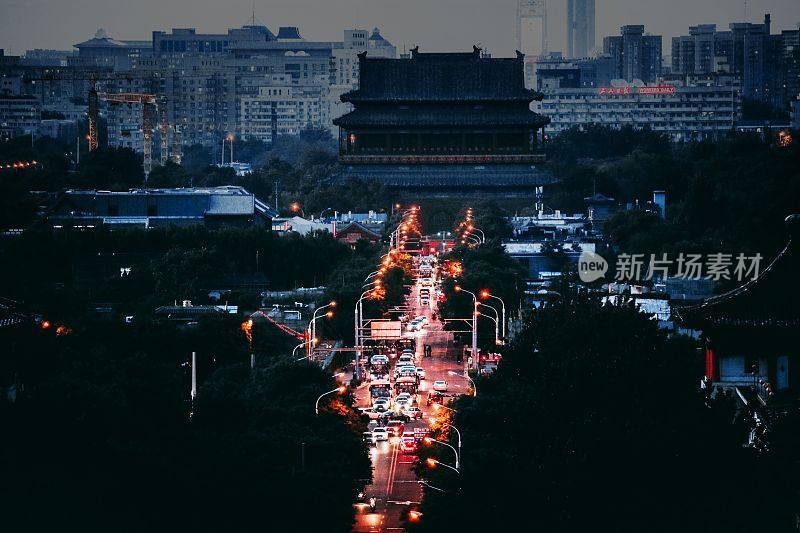 北京鼓楼中轴线夜峰