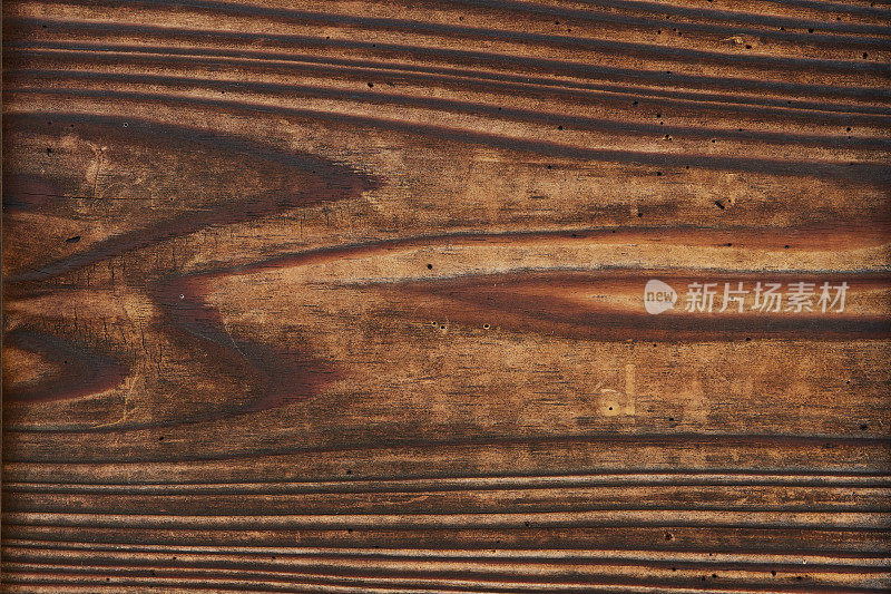 旧垃圾的老木材背景。表面风化的棕色木材纹理。