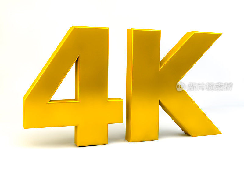 4K超高清电视技术标志图标隔离