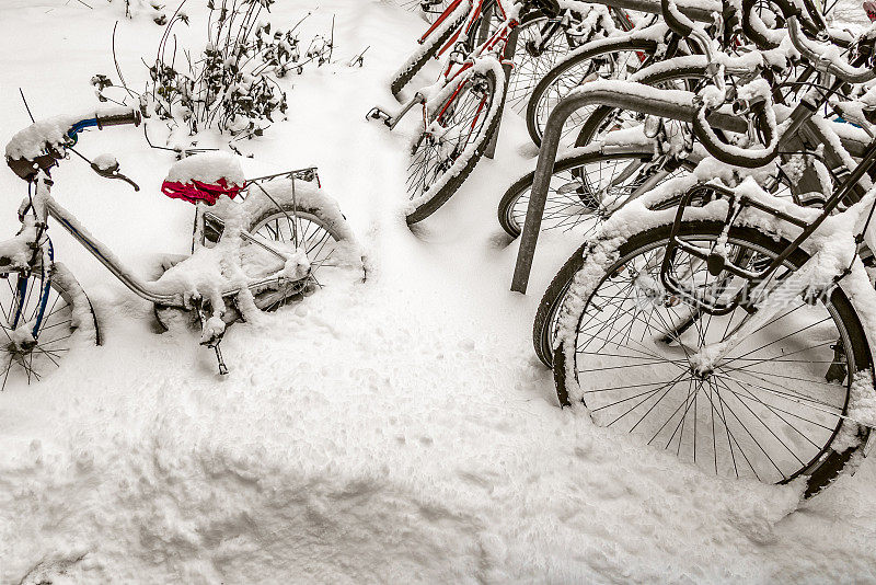 雪剪裁自行车