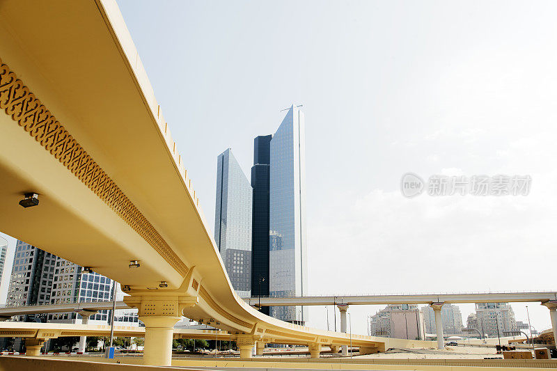 道路网，高架道路，当代建筑，摩天大楼，迪拜城市景观