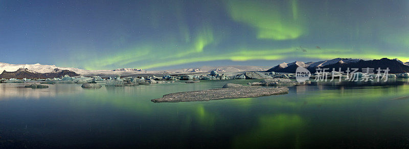 Jokulsarlon极光全景