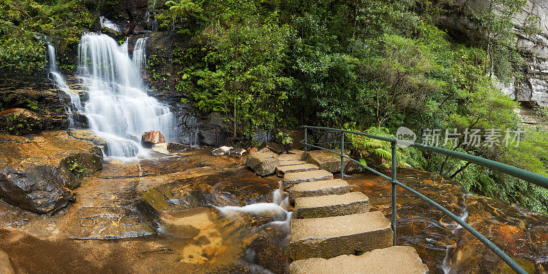 雨林瀑布，皇后瀑布，蓝山，新南威尔士州，澳大利亚