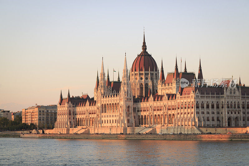 日落时分布达佩斯的匈牙利议会