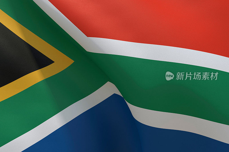 南非国旗迎风飘扬