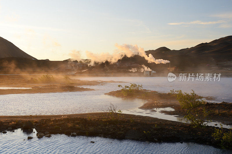 Myvatn湖地区的地热发电厂