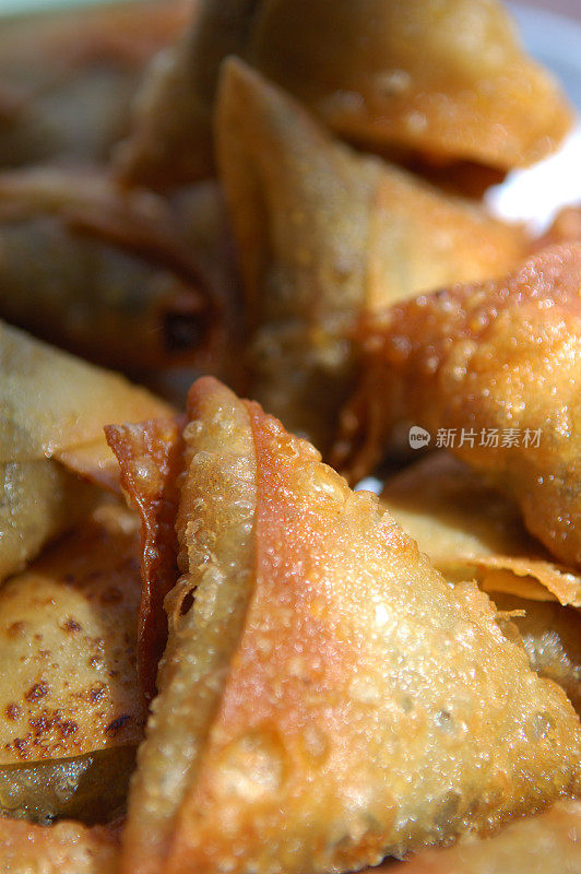 缅甸萨莫萨三角饺特写镜头